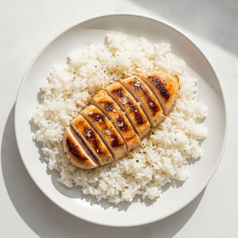 Grilled Chicken Breast with Steamed Rice