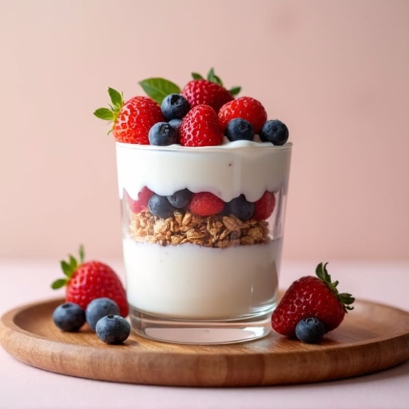 Greek Yogurt Parfait with Mixed Berries and Protein Granola