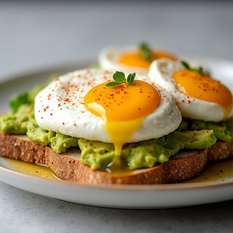 Creamy Smashed Avocado Toast with Soft-Poached Eggs