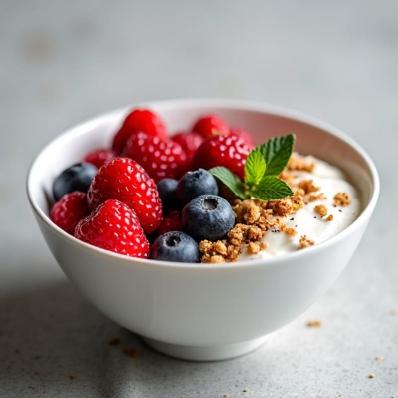 Greek Yogurt Bowl with Mixed Berries and Chia Protein Crunch