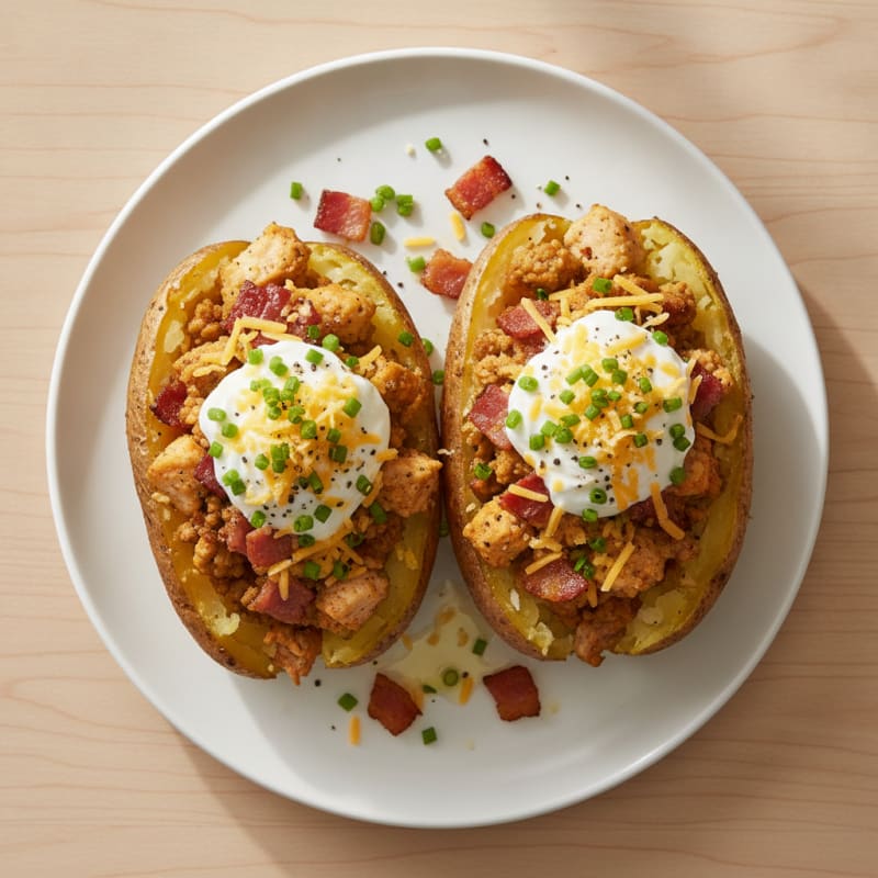 Loaded Baked Potatoes with Bacon and Chives