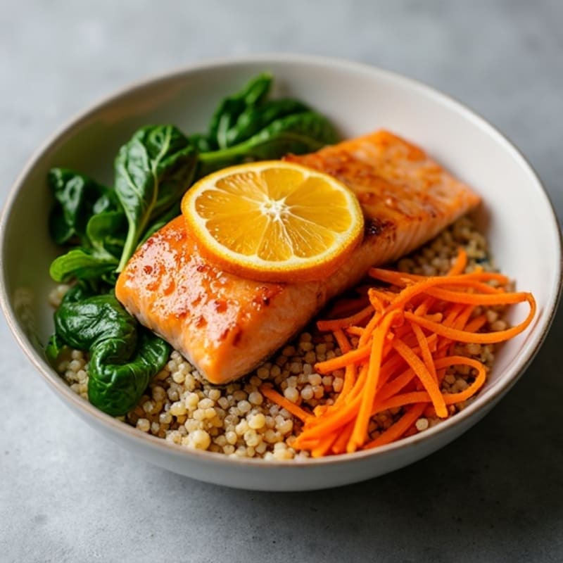 Citrus-Glazed Salmon with Ancient Grain Buddha Bowl