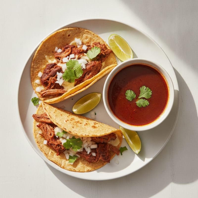 Birria Beef Tacos with Consommé