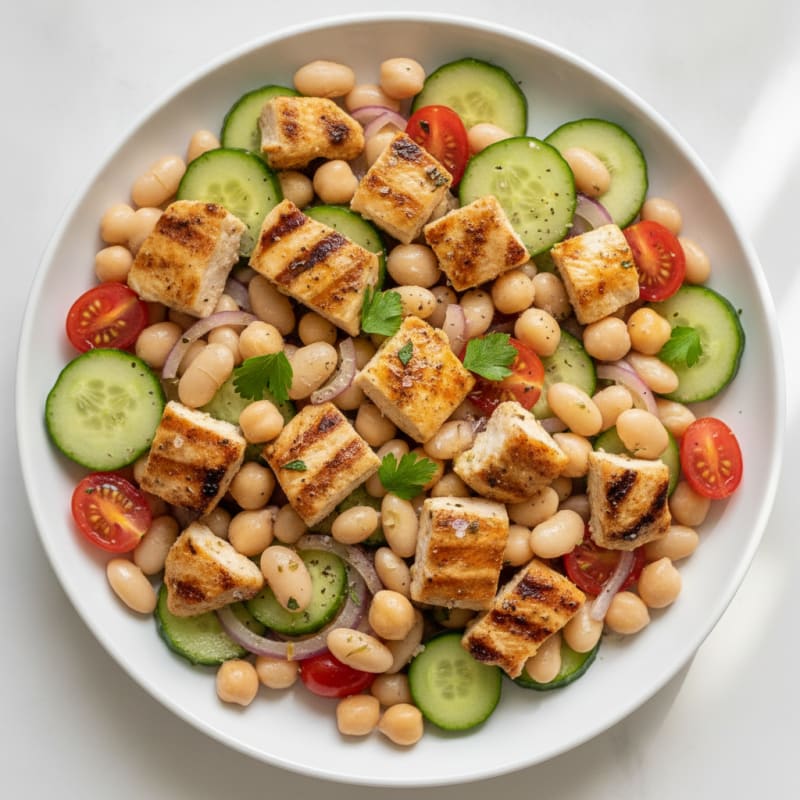 Mediterranean Bean Salad with Lemon-Herb Vinaigrette