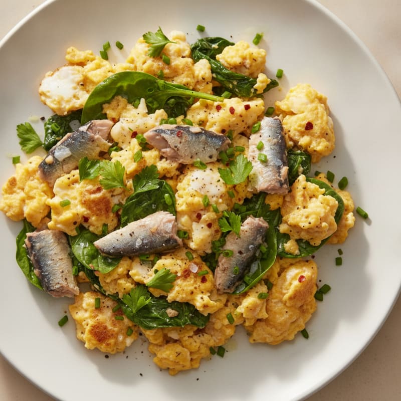Sardine and Egg Scramble with Herbs
