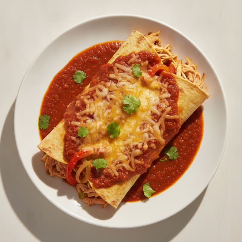 Chicken Enchiladas with Red Chili Sauce