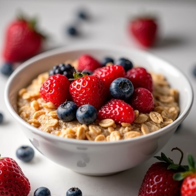 Maple-Cinnamon Baked Oatmeal with Fresh Berries