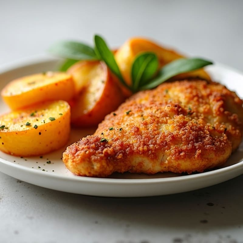 Crispy Air Fryer Chicken with Caramelized Sweet Plantains