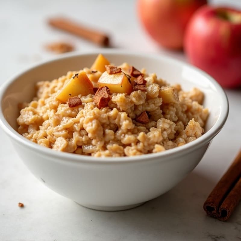 Creamy Baked Cinnamon Apple Protein Oatmeal