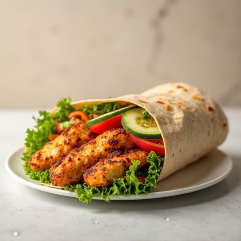 Crispy Grilled Chicken and Fresh Veggie Wrap