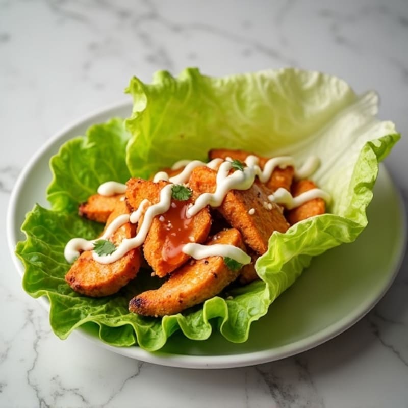 Spicy Buffalo Ranch Chicken Lettuce Wrap