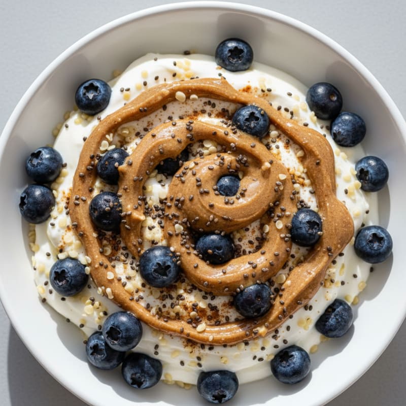 Creamy Greek Yogurt Parfait with Almond Butter and Chia Seeds