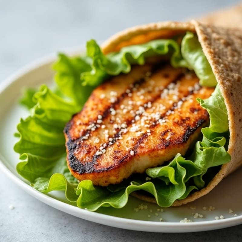 Grilled Chicken Whole Wheat Caesar Wrap with Crispy Romaine