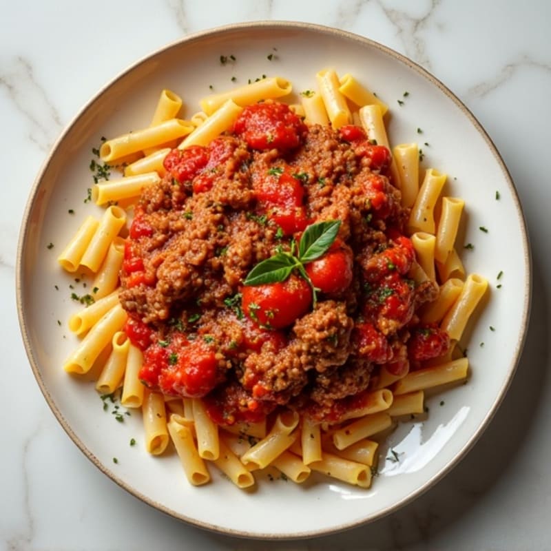 High-Protein Turkey-Beef Bolognese with Chickpea Pasta