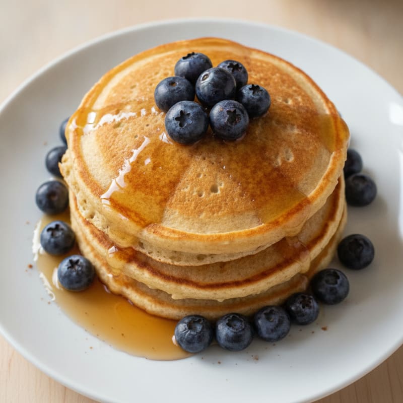 Fluffy Buttermilk Pancakes with Maple Syrup
