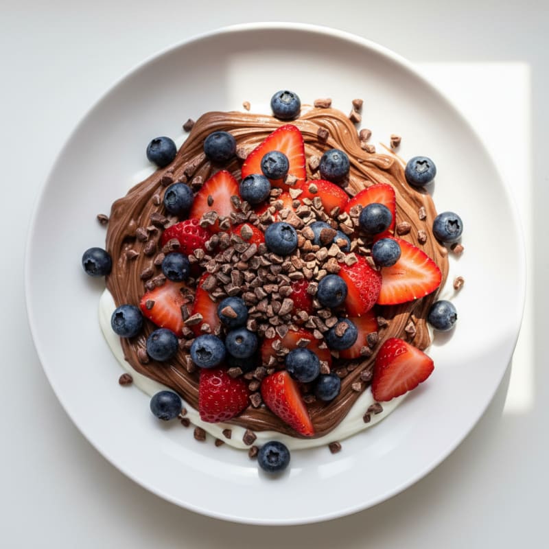 Creamy Greek Yogurt Bowl with Chocolate Protein and Berries