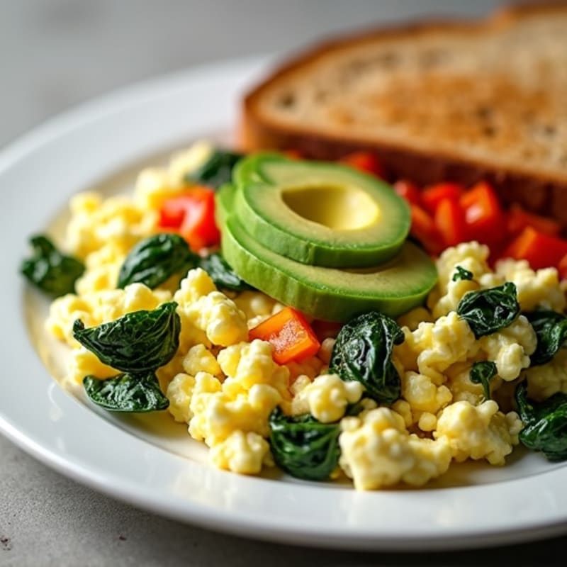 Egg White and Cottage Cheese Scramble with Spinach