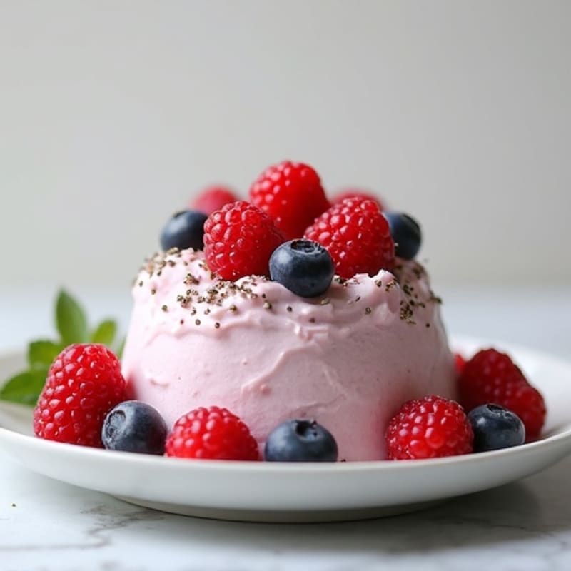 Greek Yogurt Protein Mousse with Mixed Berries