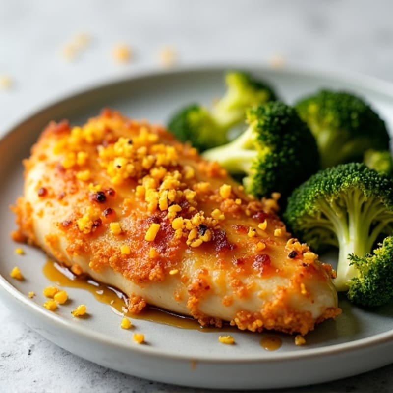 Crispy Orange Chicken with Roasted Broccoli
