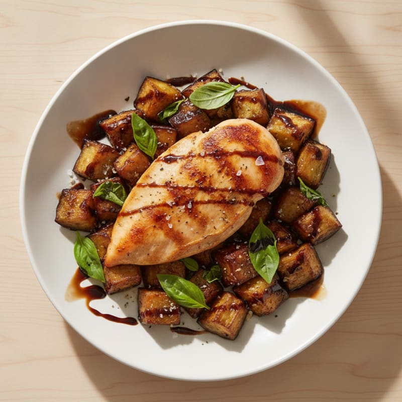 Pan-Seared Chicken with Roasted Eggplant
