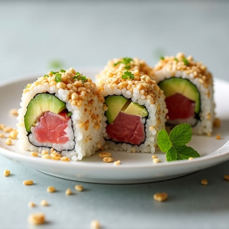 Fresh Tuna Avocado Roll with Cucumber Crunch
