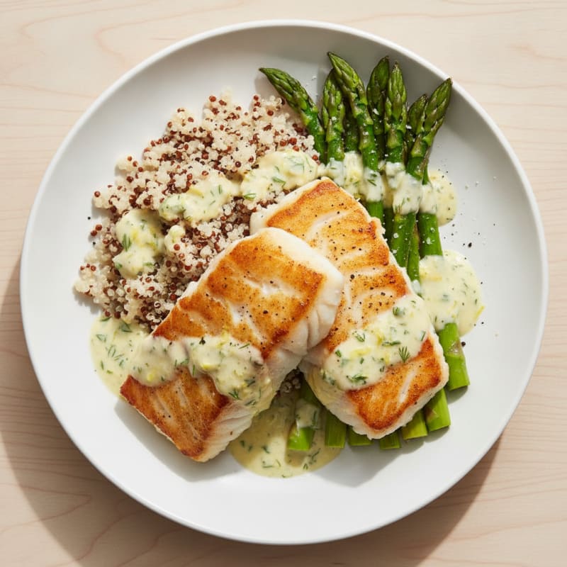 Pan-Seared Cod with Lemon-Dill Sauce