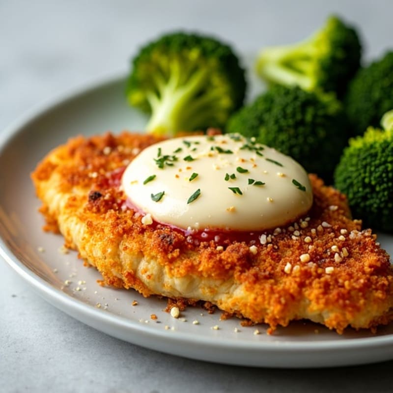 Crispy Chicken Parmesan with Roasted Broccoli