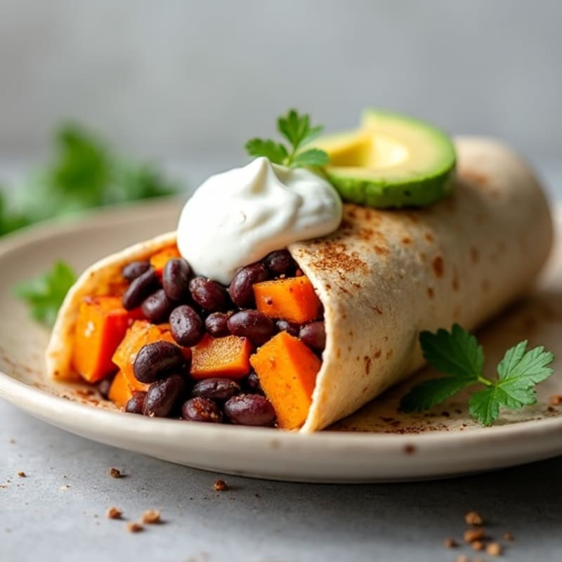 Protein-Packed Sweet Potato Black Bean Breakfast Burrito
