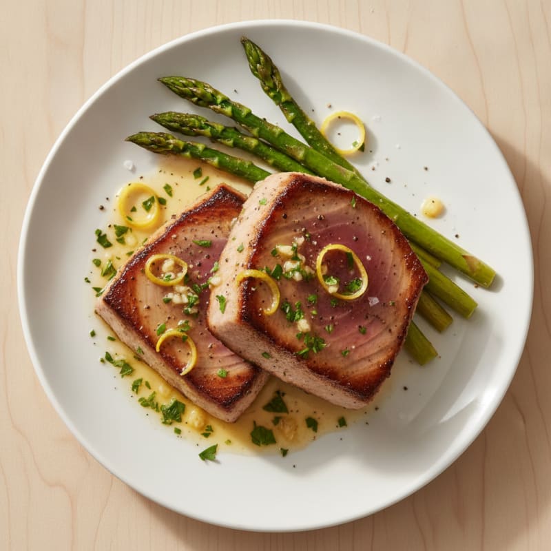 Pan-Seared Tuna with Lemon-Herb Sauce