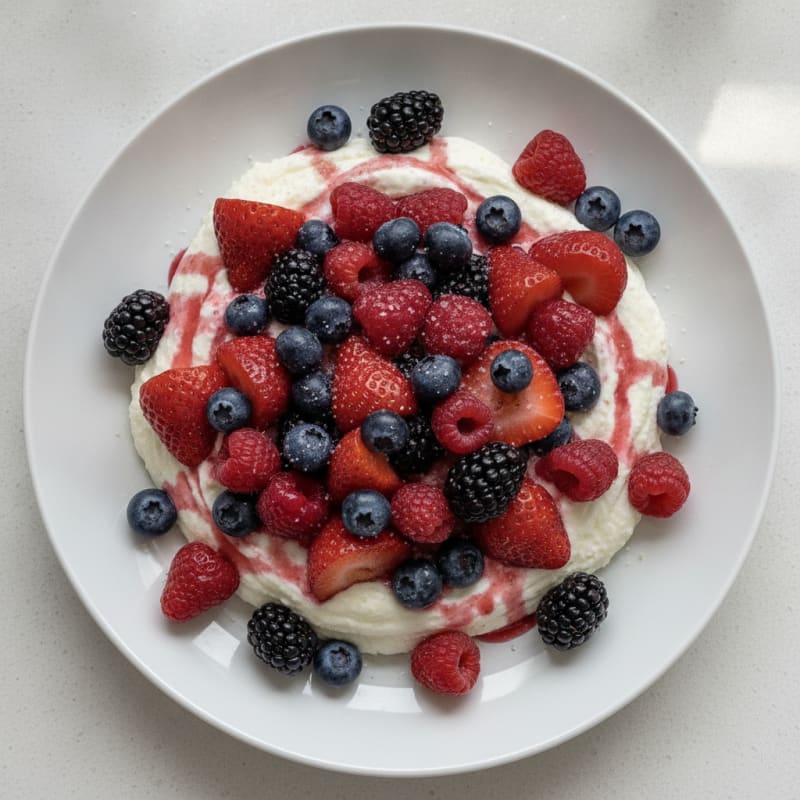 Silky Greek Yogurt Protein Mousse with Mixed Berries