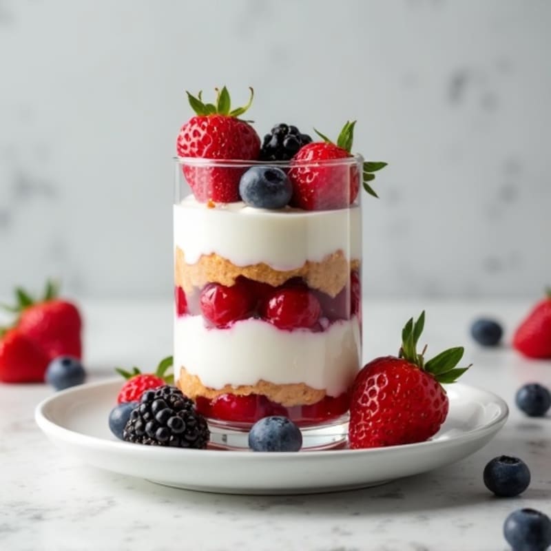 Greek Yogurt Protein Parfait with Almond Butter and Berries