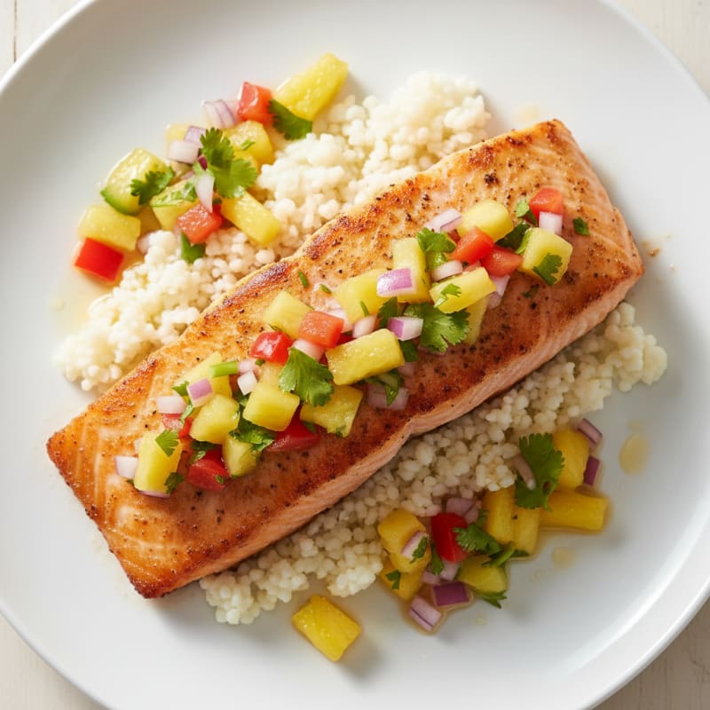 Pan-Seared Salmon with Pineapple Salsa