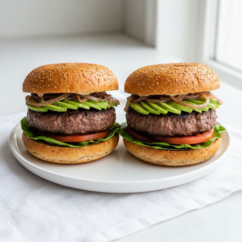 Juicy Pan-Seared Beef Burgers