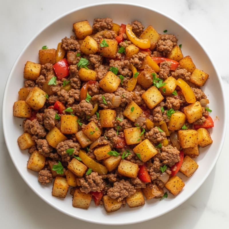 Savory Ground Beef and Potato Skillet
