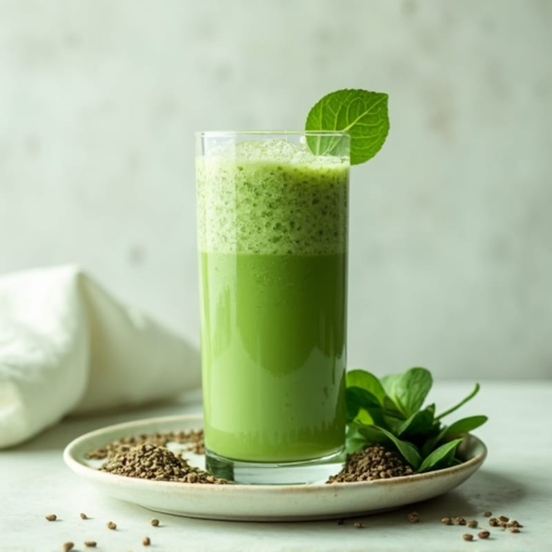 Protein Shake with Spinach and Chia Seeds