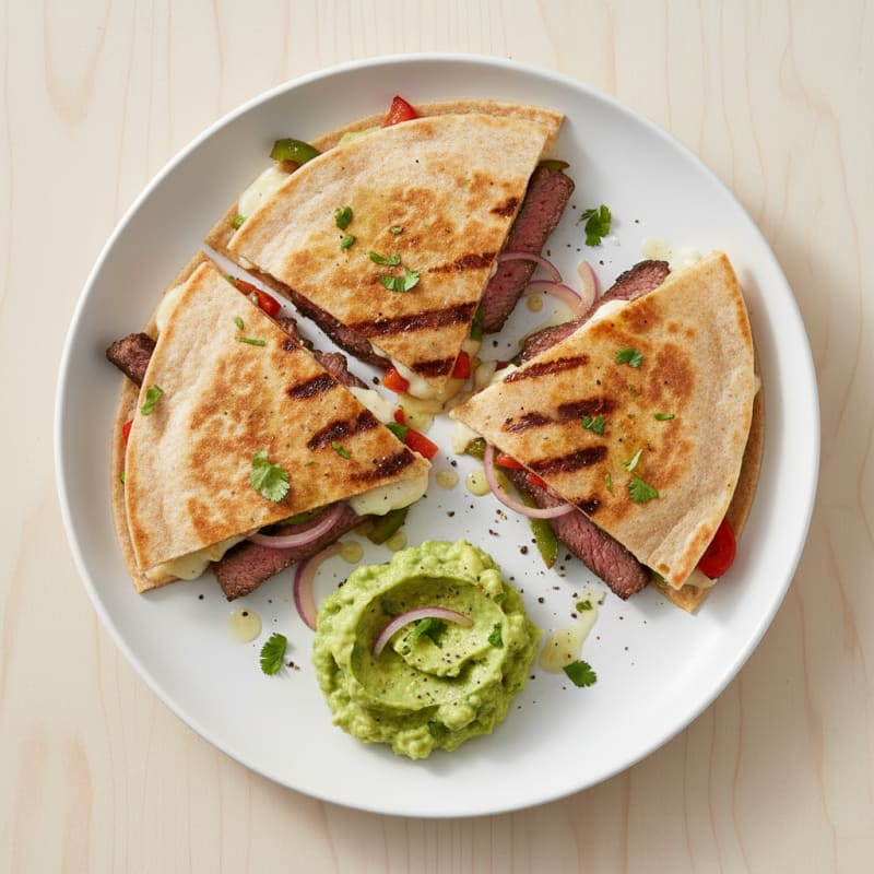 Carne Asada Quesadillas with Guacamole