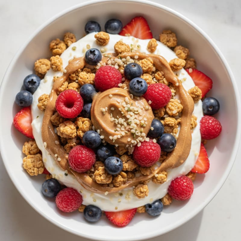 Creamy Greek Yogurt Parfait with Mixed Berries and Protein Granola