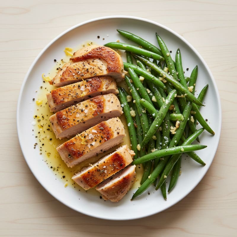 Crispy Lemon-Herb Chicken and Green Beans