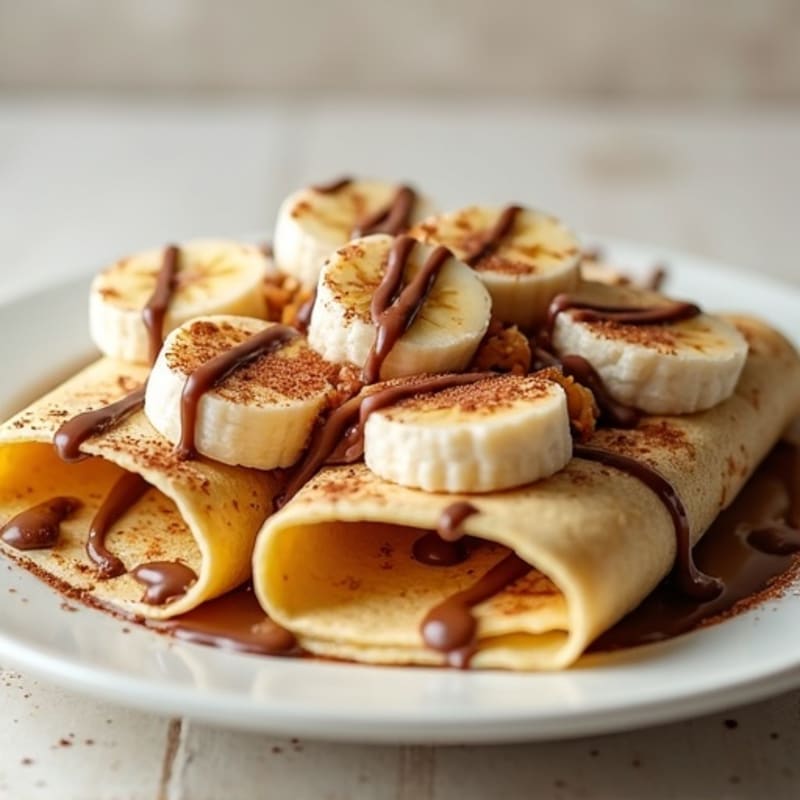 Banana-Filled Protein Crepes with Creamy Chocolate-Hazelnut Spread