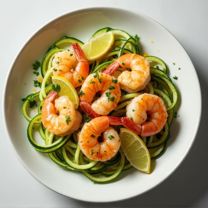 Lemon-Garlic Butter Shrimp with Herb Zucchini Noodles
