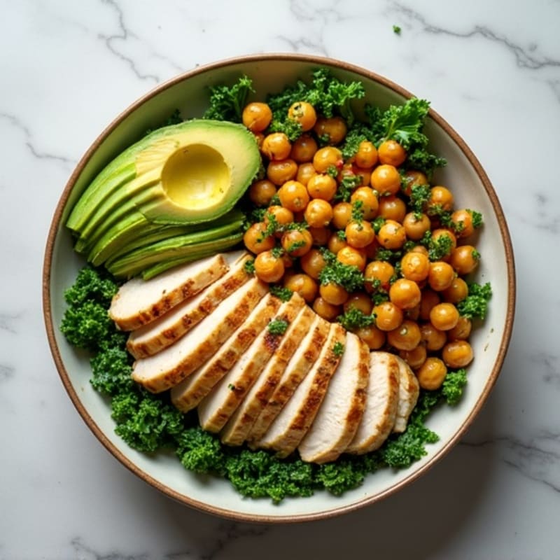 Crunchy Avocado Kale Bowl with Citrus Vinaigrette