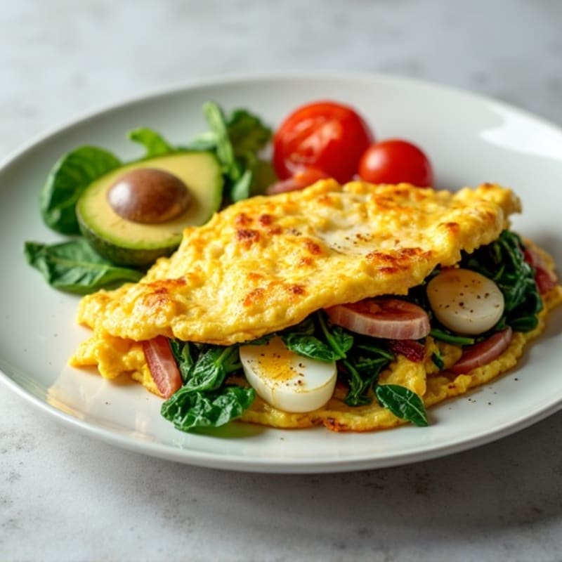 Egg White Scramble with Spinach and Turkey Bacon