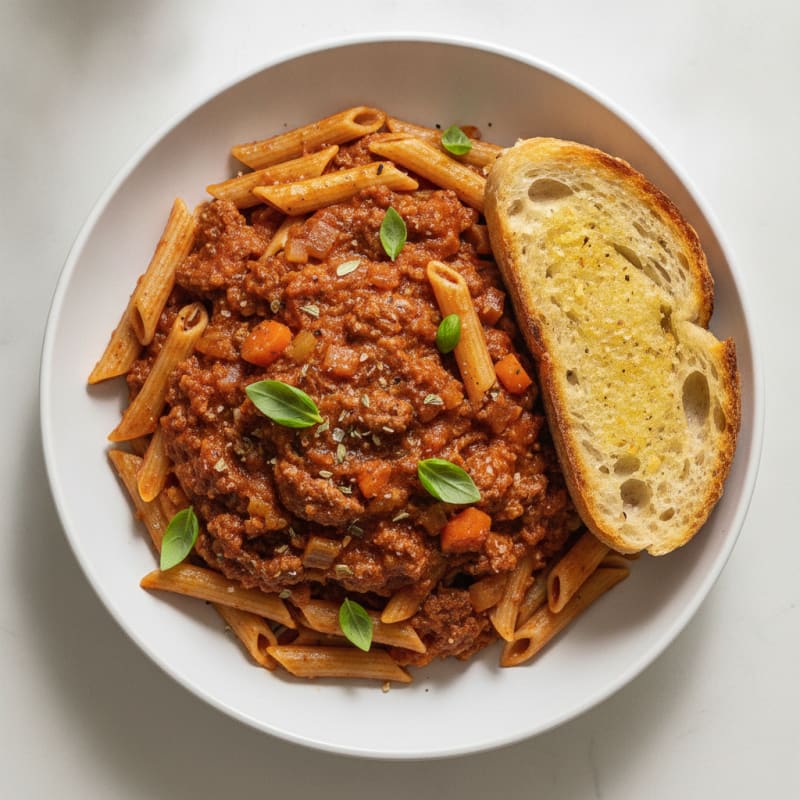 Classic Bolognese with Garlic Ciabatta