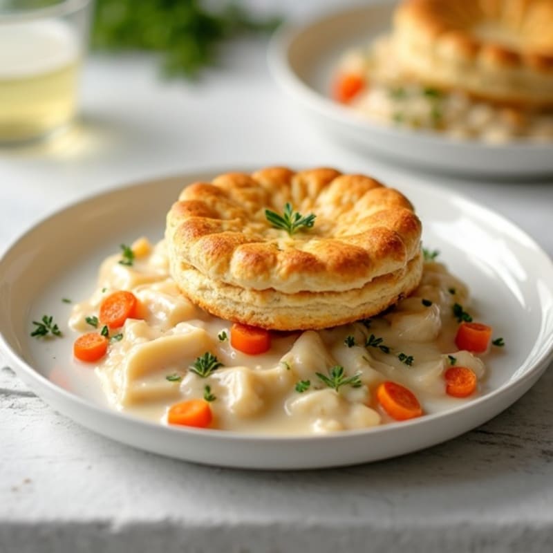 Lightened-Up Creamy Chicken Pot Pie with Root Vegetables