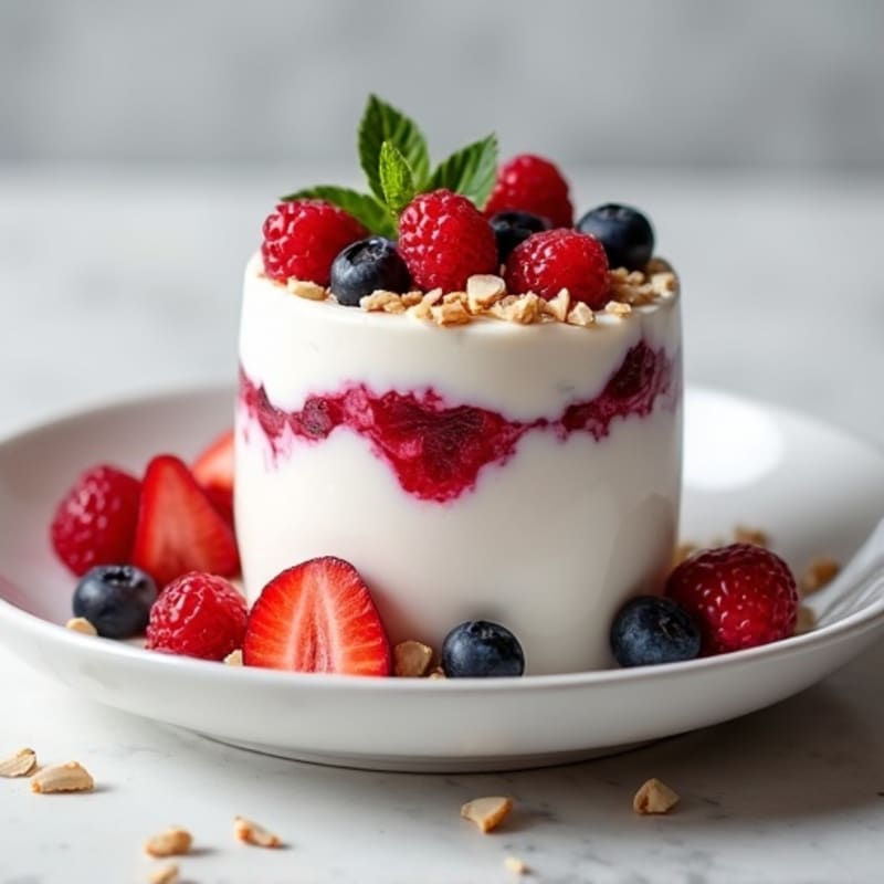 Greek Yogurt Protein Parfait with Mixed Berries