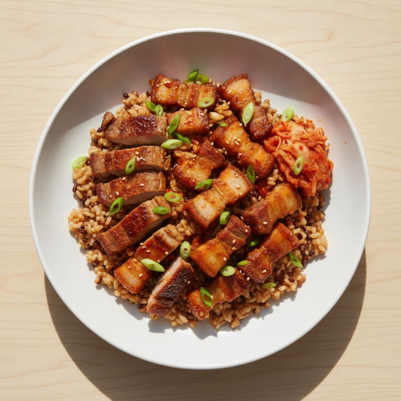 Spicy Gochujang Pork Belly Bowl