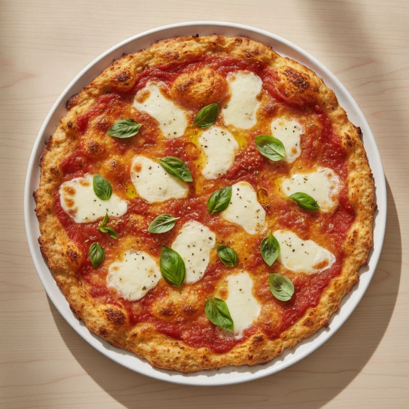 High-Protein Chicken Crust Margherita Pizza
