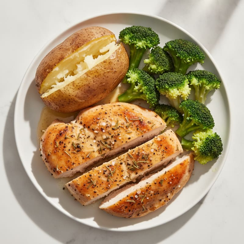 Herb-Roasted Chicken with Baked Potatoes