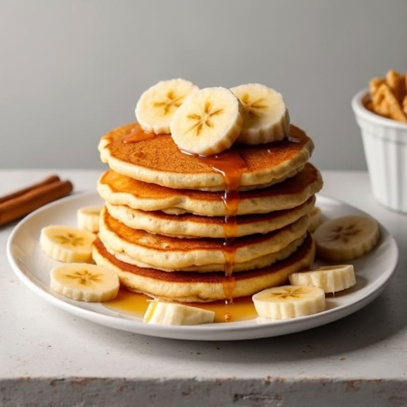 Fluffy Protein Pancakes with Caramelized Bananas