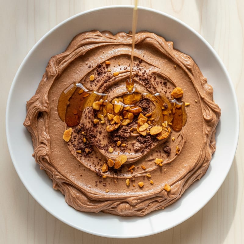 Creamy Cottage Cheese Protein Bowl with Almond Butter and Cocoa